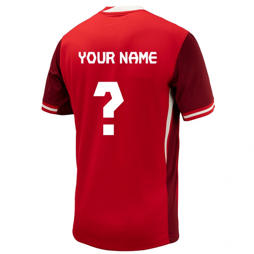 Kids Football Canada Your Name #0 Red Home Jersey 24-26 T-Shirt Uk