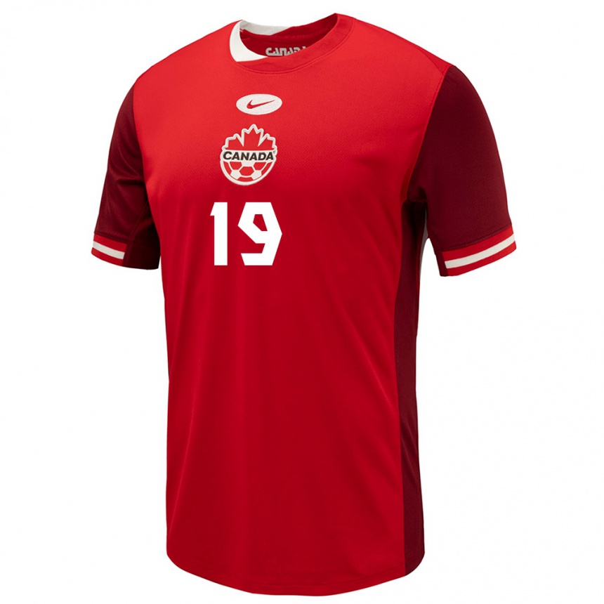 Kids Football Canada Alphonso Davies #19 Red Home Jersey 24-26 T-Shirt Uk