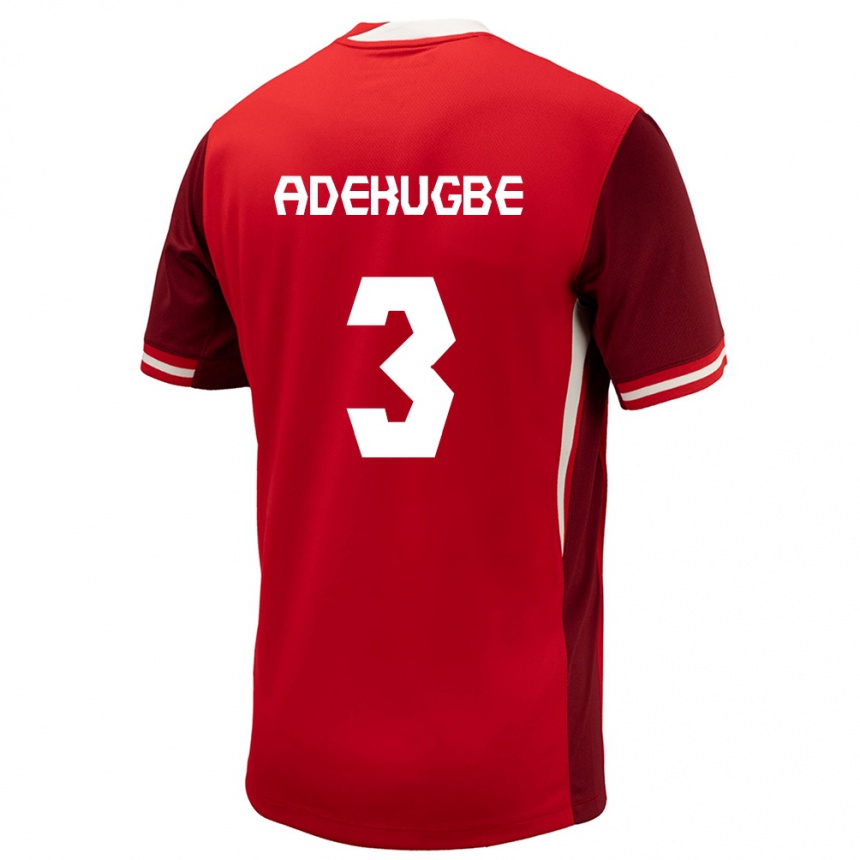 Kids Football Canada Samuel Adekugbe #3 Red Home Jersey 24-26 T-Shirt Uk