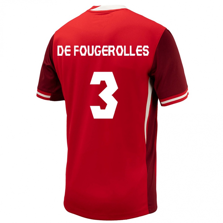 Kids Football Canada Luc De Fougerolles #3 Red Home Jersey 24-26 T-Shirt Uk