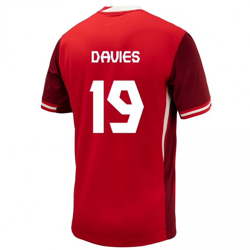 Kids Football Canada Alphonso Davies #19 Red Home Jersey 24-26 T-Shirt Uk