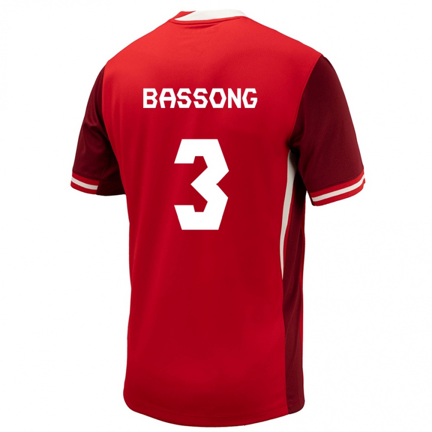 Kids Football Canada Zorhan Bassong #3 Red Home Jersey 24-26 T-Shirt Uk