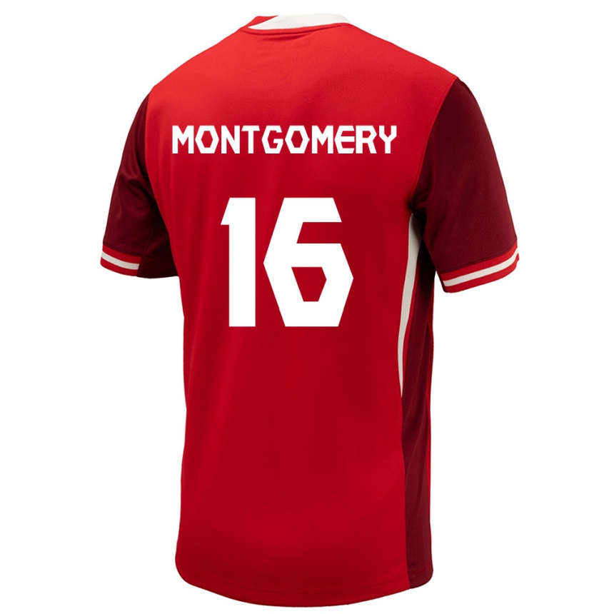 Kids Football Canada Callum Montgomery #16 Red Home Jersey 24-26 T-Shirt Uk