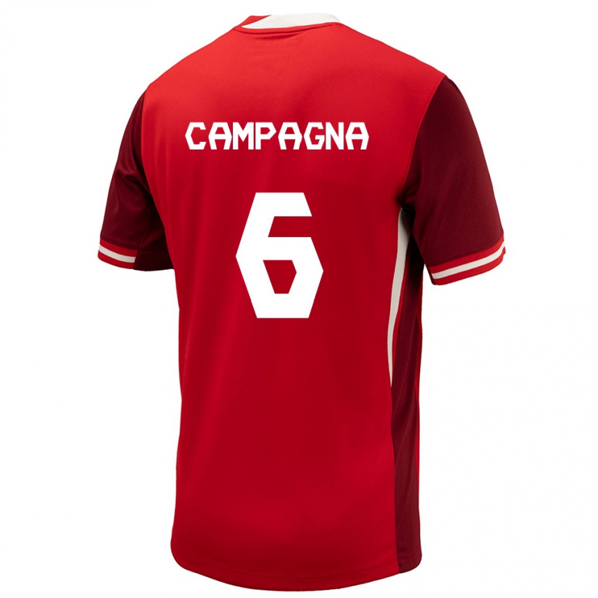 Kids Football Canada Matteo Campagna #6 Red Home Jersey 24-26 T-Shirt Uk