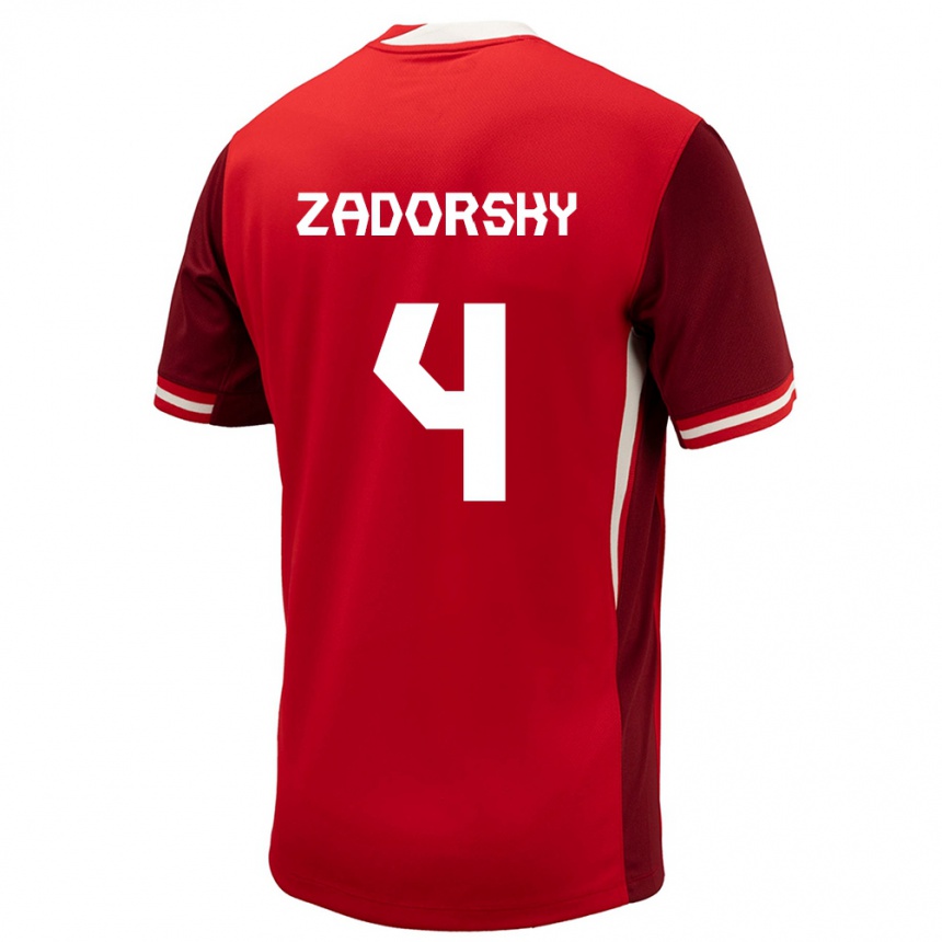 Kids Football Canada Shelina Zadorsky #4 Red Home Jersey 24-26 T-Shirt Uk