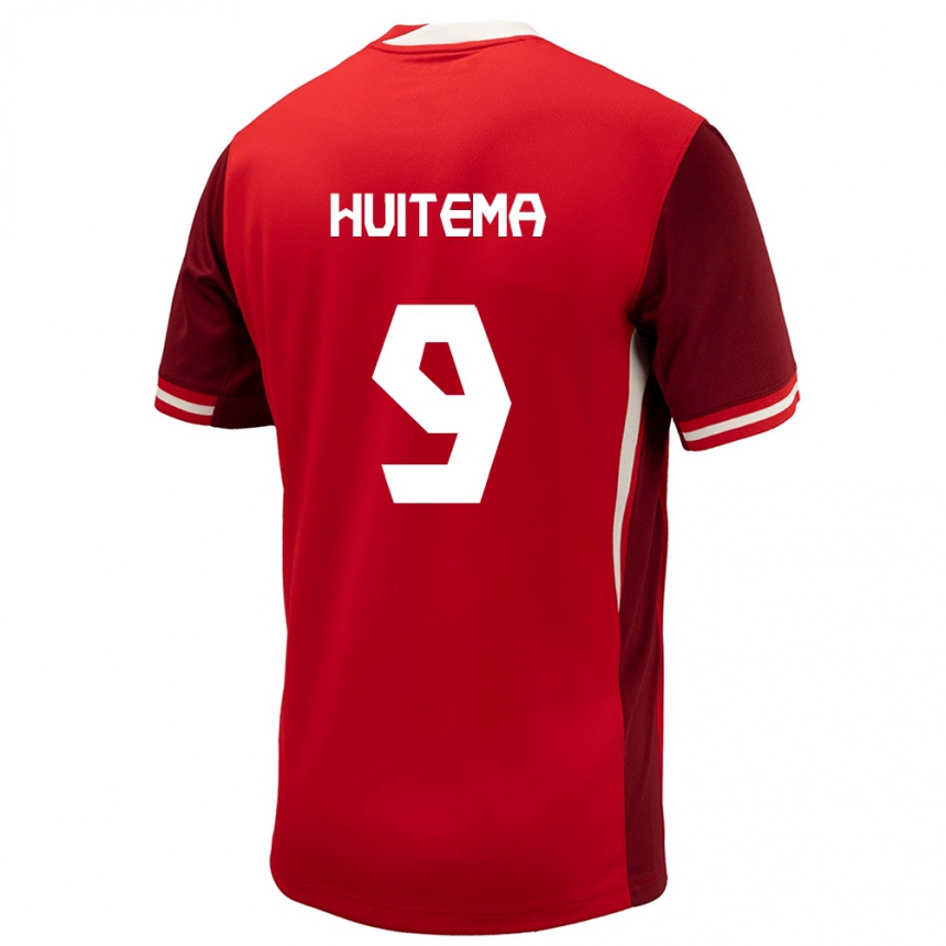 Kids Football Canada Jordyn Huitema #9 Red Home Jersey 24-26 T-Shirt Uk