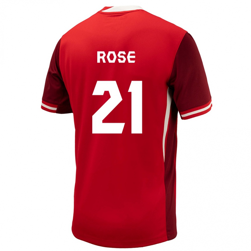 Kids Football Canada Jade Rose #21 Red Home Jersey 24-26 T-Shirt Uk