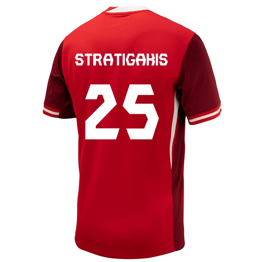 Kids Football Canada Sarah Stratigakis #25 Red Home Jersey 24-26 T-Shirt Uk