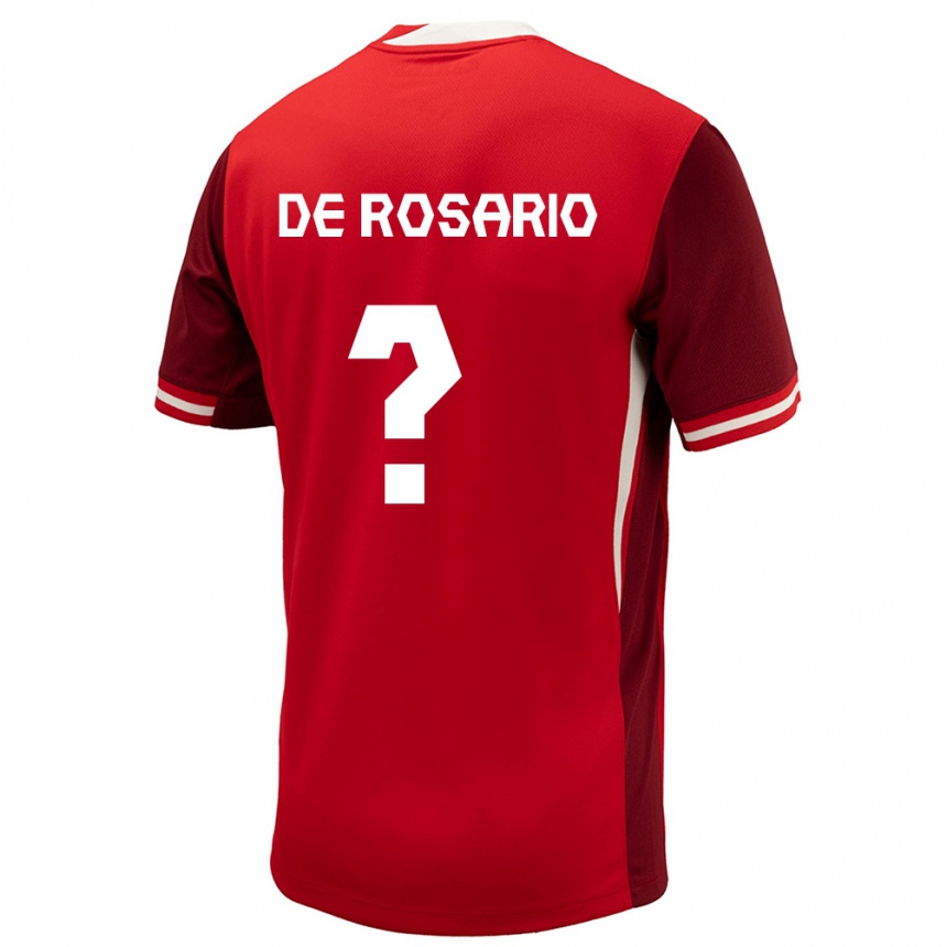 Kids Football Canada Adisa De Rosario #0 Red Home Jersey 24-26 T-Shirt Uk