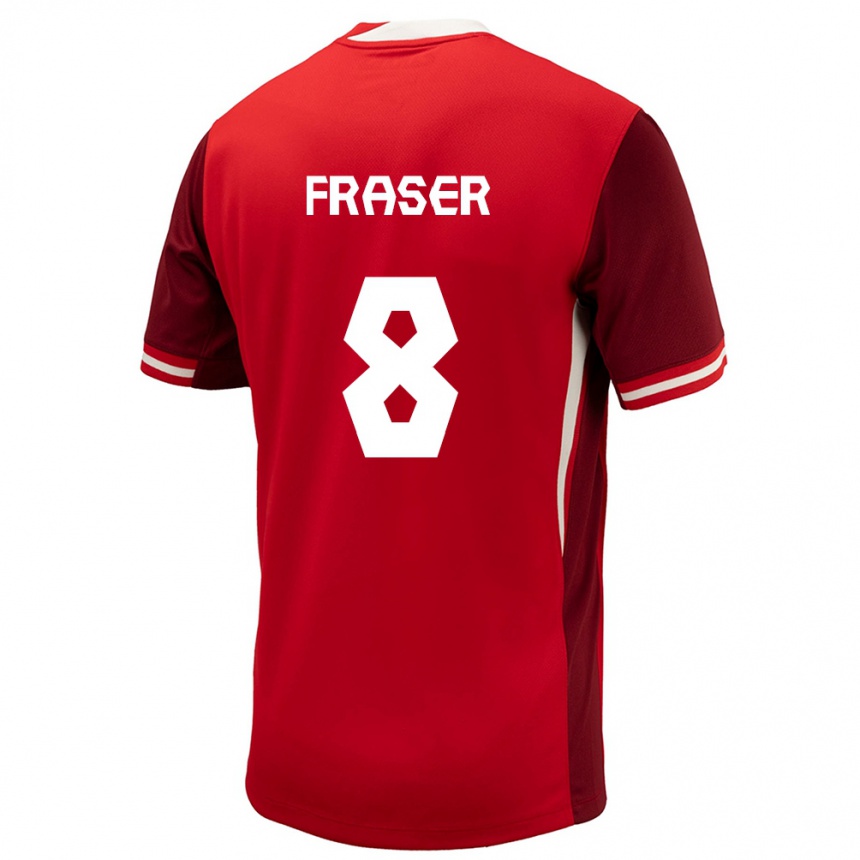 Kids Football Canada Liam Fraser #8 Red Home Jersey 24-26 T-Shirt Uk