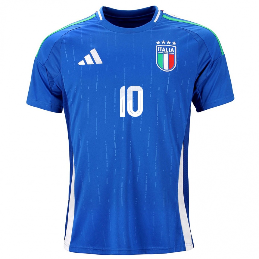 Kids Football Italy Simone Pafundi #10 Blue Home Jersey 24-26 T-Shirt Uk