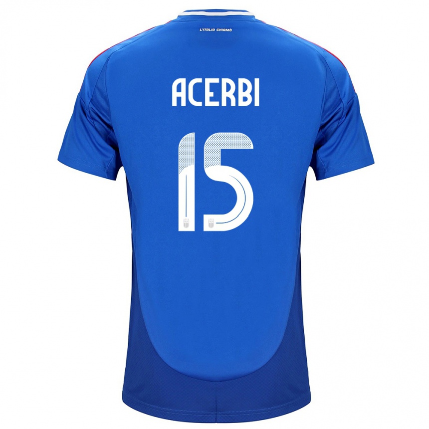 Kids Football Italy Francesco Acerbi #15 Blue Home Jersey 24-26 T-Shirt Uk