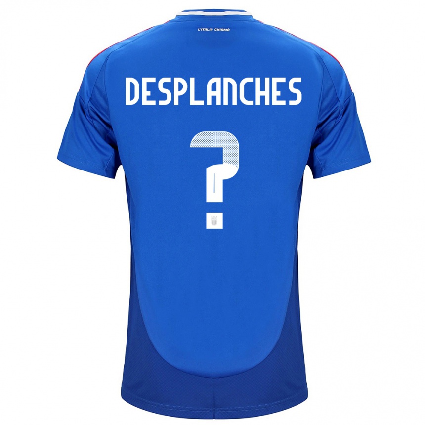 Kids Football Italy Sebastiano Desplanches #0 Blue Home Jersey 24-26 T-Shirt Uk