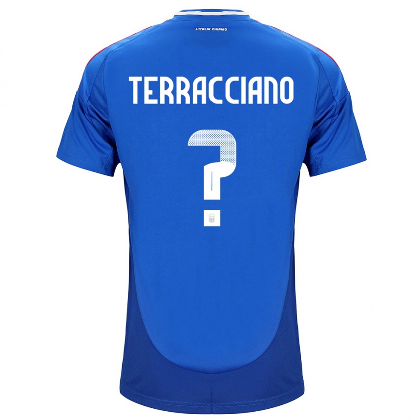 Kids Football Italy Filippo Terracciano #0 Blue Home Jersey 24-26 T-Shirt Uk