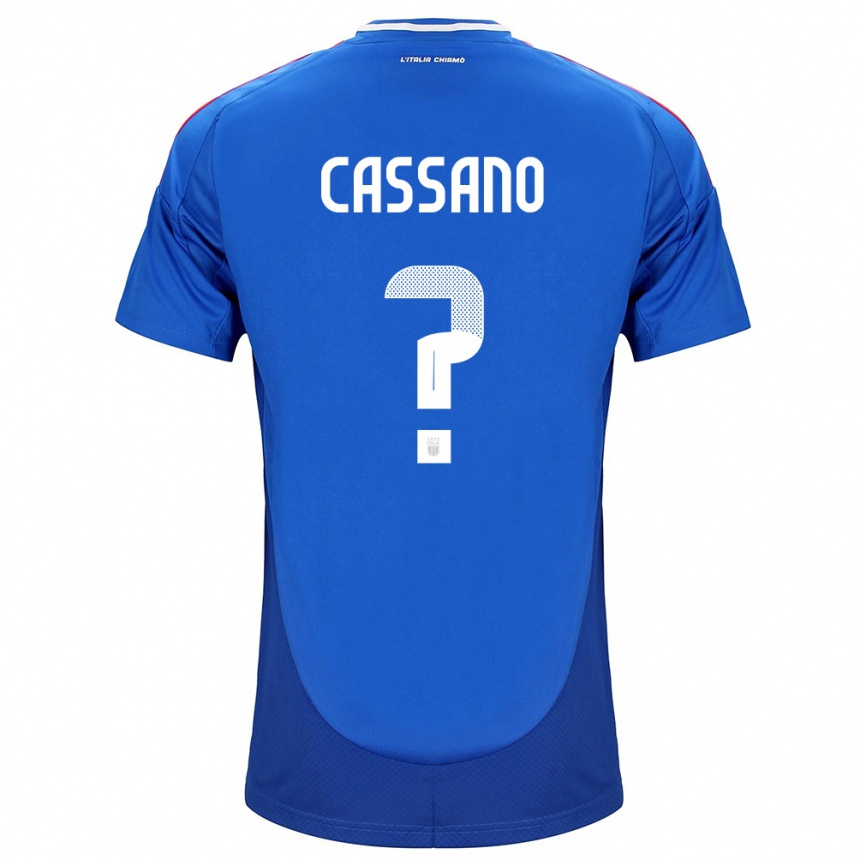 Kids Football Italy Claudio Cassano #0 Blue Home Jersey 24-26 T-Shirt Uk