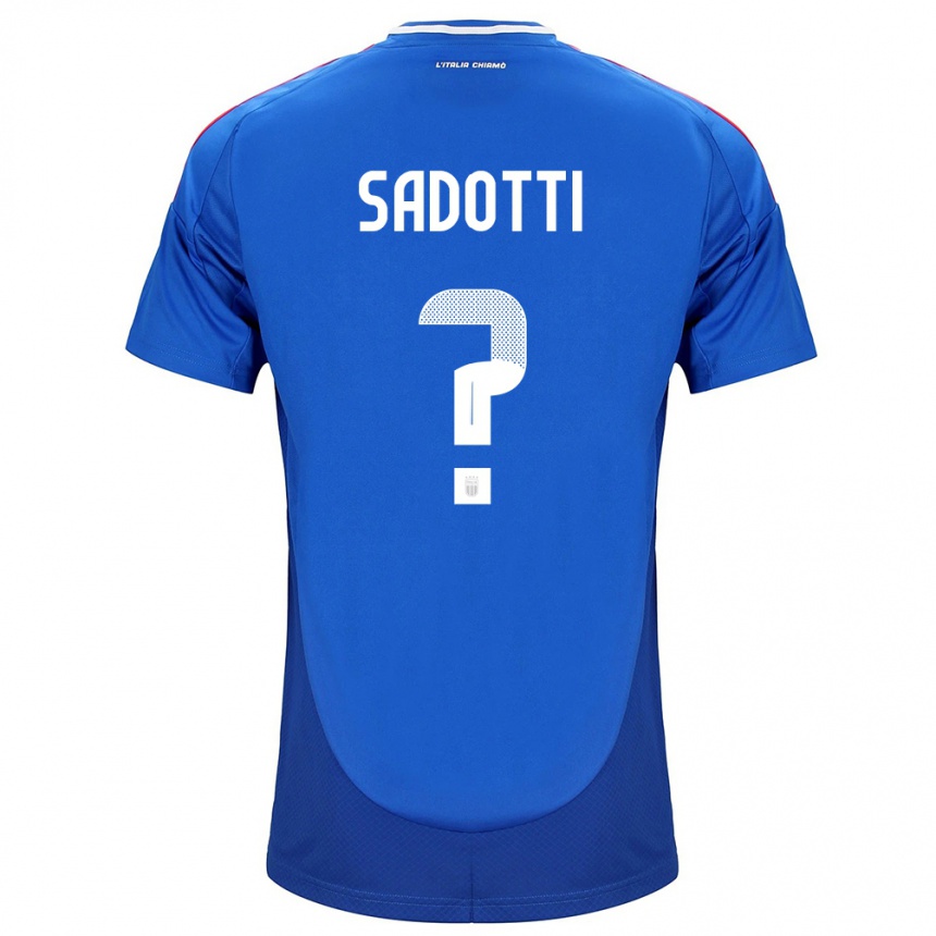 Kids Football Italy Edoardo Sadotti #0 Blue Home Jersey 24-26 T-Shirt Uk