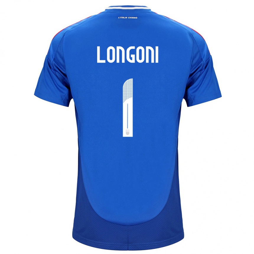 Kids Football Italy Alessandro Longoni #1 Blue Home Jersey 24-26 T-Shirt Uk