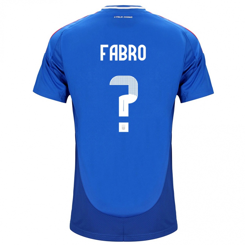 Kids Football Italy Jacopo Del Fabro #0 Blue Home Jersey 24-26 T-Shirt Uk