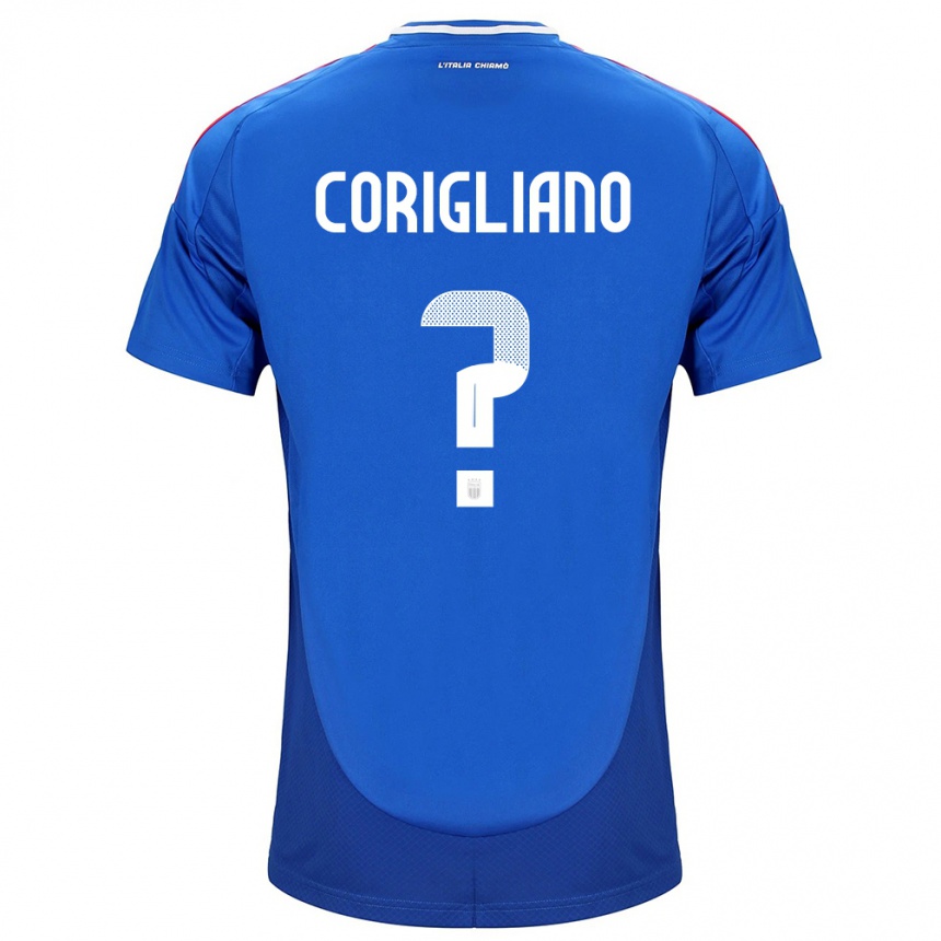 Kids Football Italy Thomas Corigliano #0 Blue Home Jersey 24-26 T-Shirt Uk