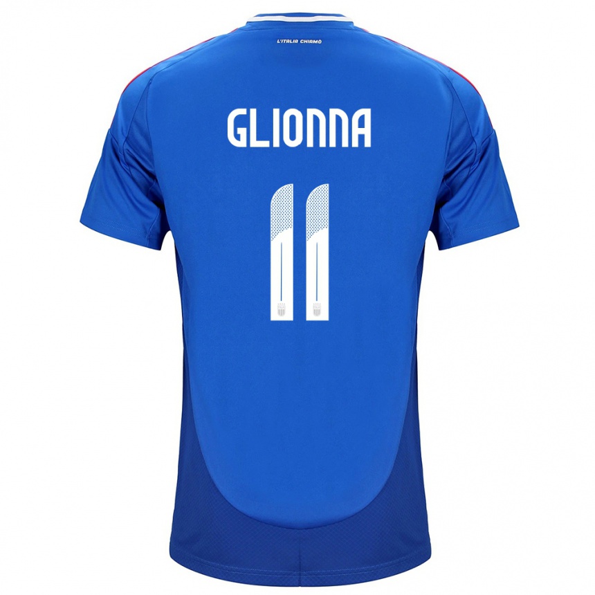 Kids Football Italy Benedetta Glionna #11 Blue Home Jersey 24-26 T-Shirt Uk