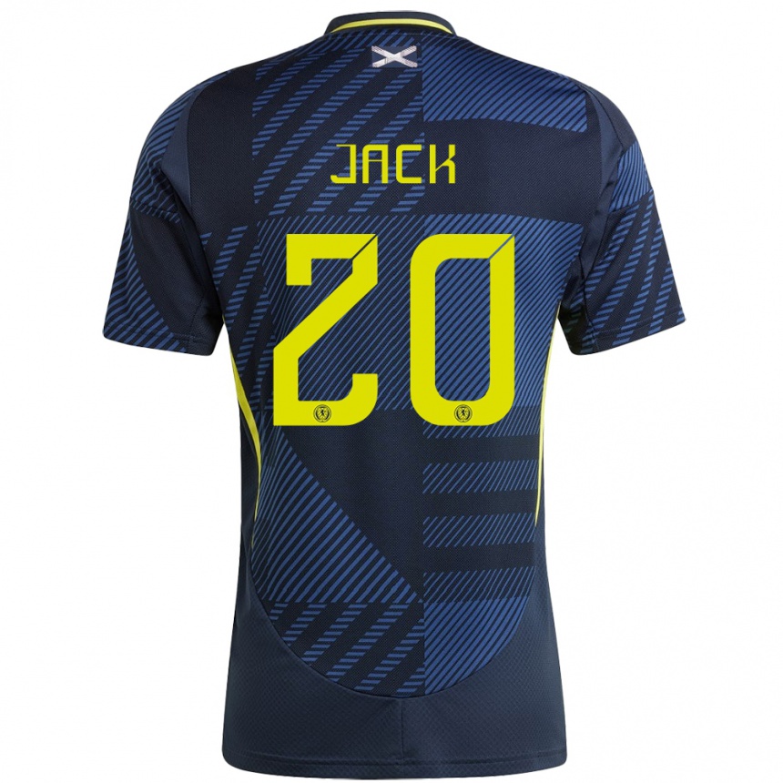 Kids Football Scotland Ryan Jack #20 Dark Blue Home Jersey 24-26 T-Shirt Uk