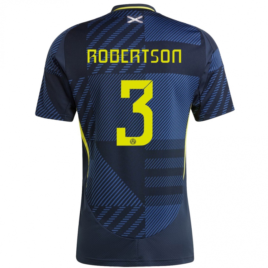 Kids Football Scotland Andrew Robertson #3 Dark Blue Home Jersey 24-26 T-Shirt Uk