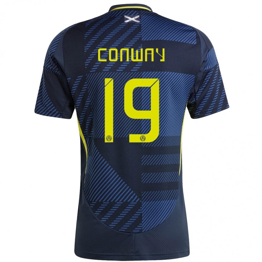 Kids Football Scotland Tommy Conway #19 Dark Blue Home Jersey 24-26 T-Shirt Uk