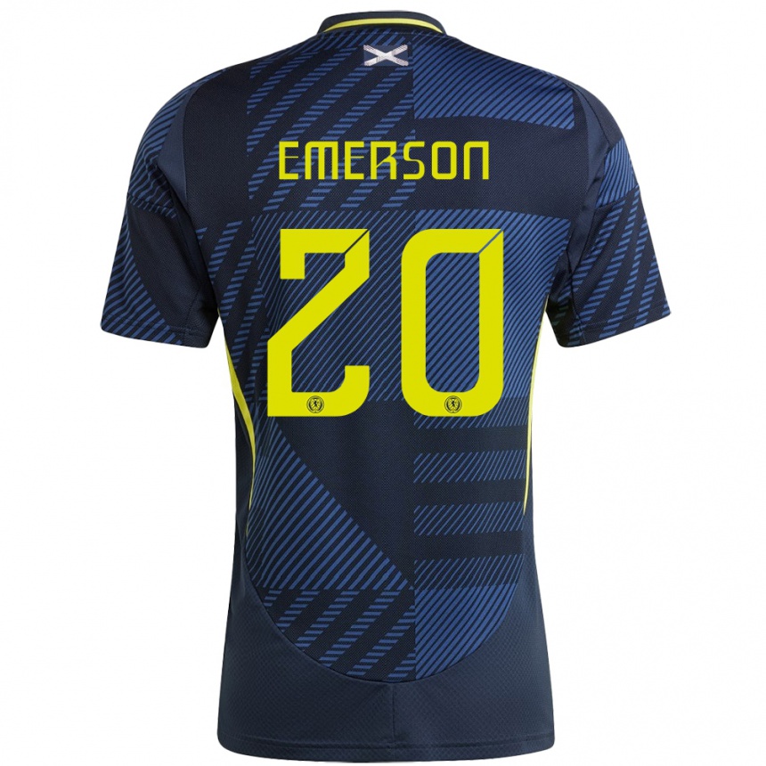 Kids Football Scotland Johnny Emerson #20 Dark Blue Home Jersey 24-26 T-Shirt Uk