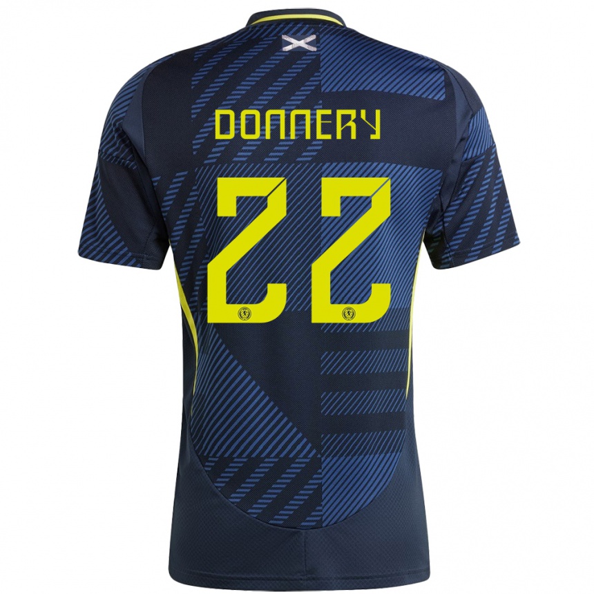 Kids Football Scotland Julian Donnery #22 Dark Blue Home Jersey 24-26 T-Shirt Uk