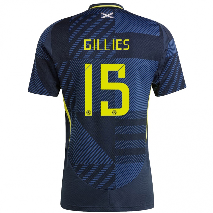 Kids Football Scotland Matthew Gillies #15 Dark Blue Home Jersey 24-26 T-Shirt Uk