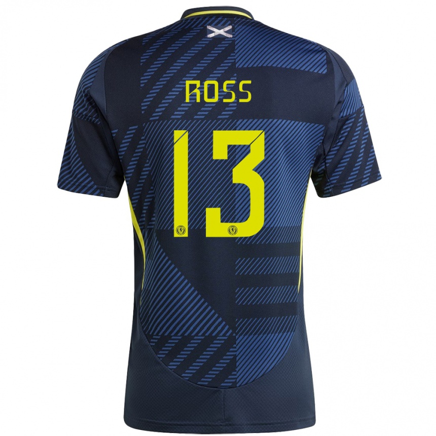 Kids Football Scotland Jane Ross #13 Dark Blue Home Jersey 24-26 T-Shirt Uk