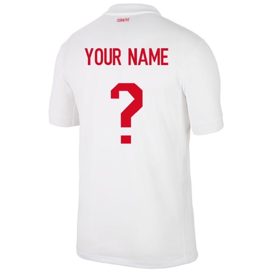 Kids Football Turkey Your Name #0 White Home Jersey 24-26 T-Shirt Uk