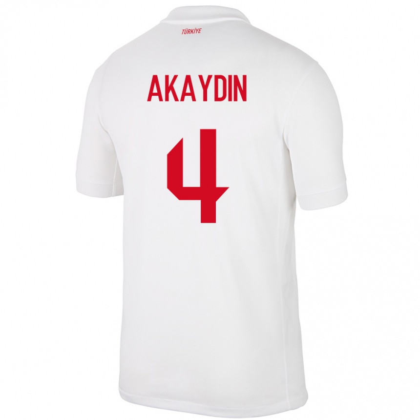 Kids Football Turkey Samet Akaydin #4 White Home Jersey 24-26 T-Shirt Uk