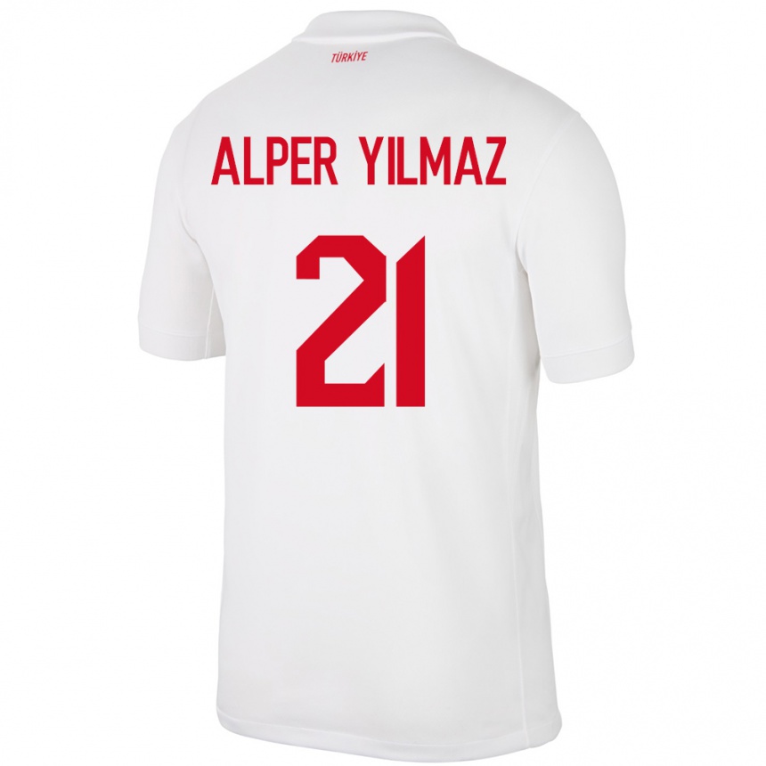 Kids Football Turkey Barış Alper Yılmaz #21 White Home Jersey 24-26 T-Shirt Uk