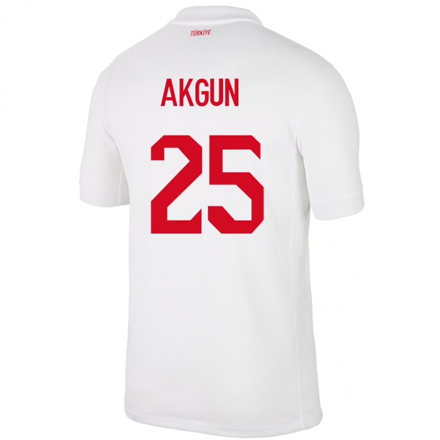 Kids Football Turkey Yunus Akgün #25 White Home Jersey 24-26 T-Shirt Uk