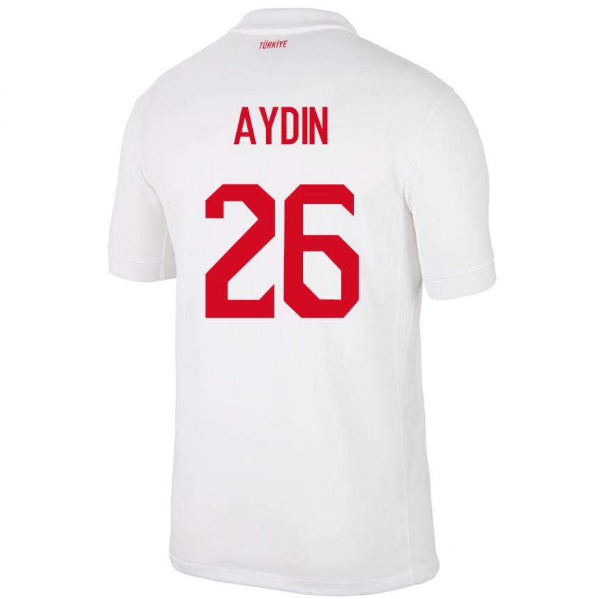 Kids Football Turkey Oğuz Aydın #26 White Home Jersey 24-26 T-Shirt Uk