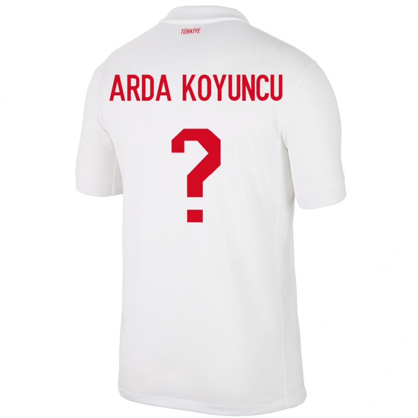 Kids Football Turkey Efe Arda Koyuncu #0 White Home Jersey 24-26 T-Shirt Uk