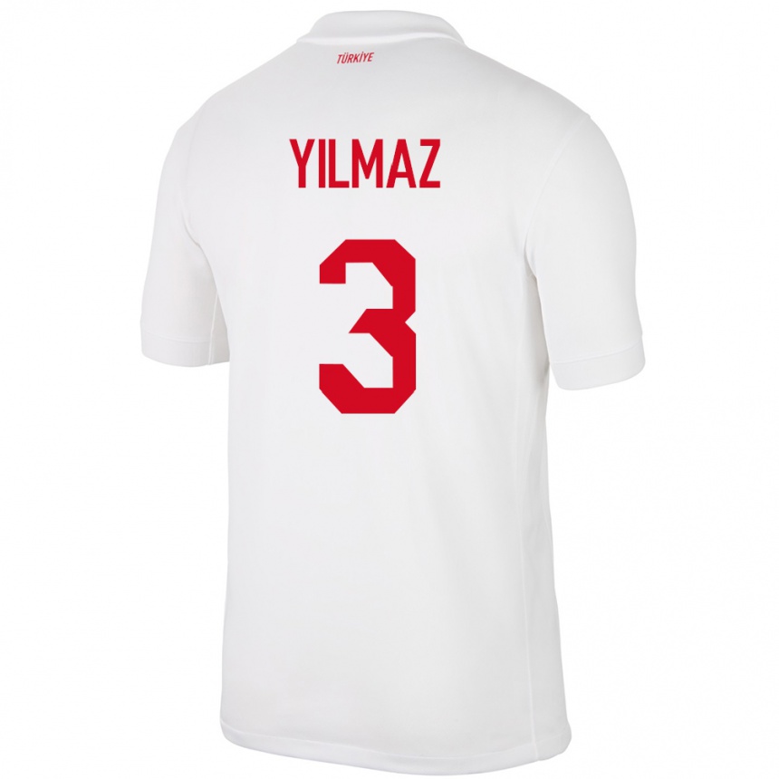 Kids Football Turkey Berkay Yılmaz #3 White Home Jersey 24-26 T-Shirt Uk