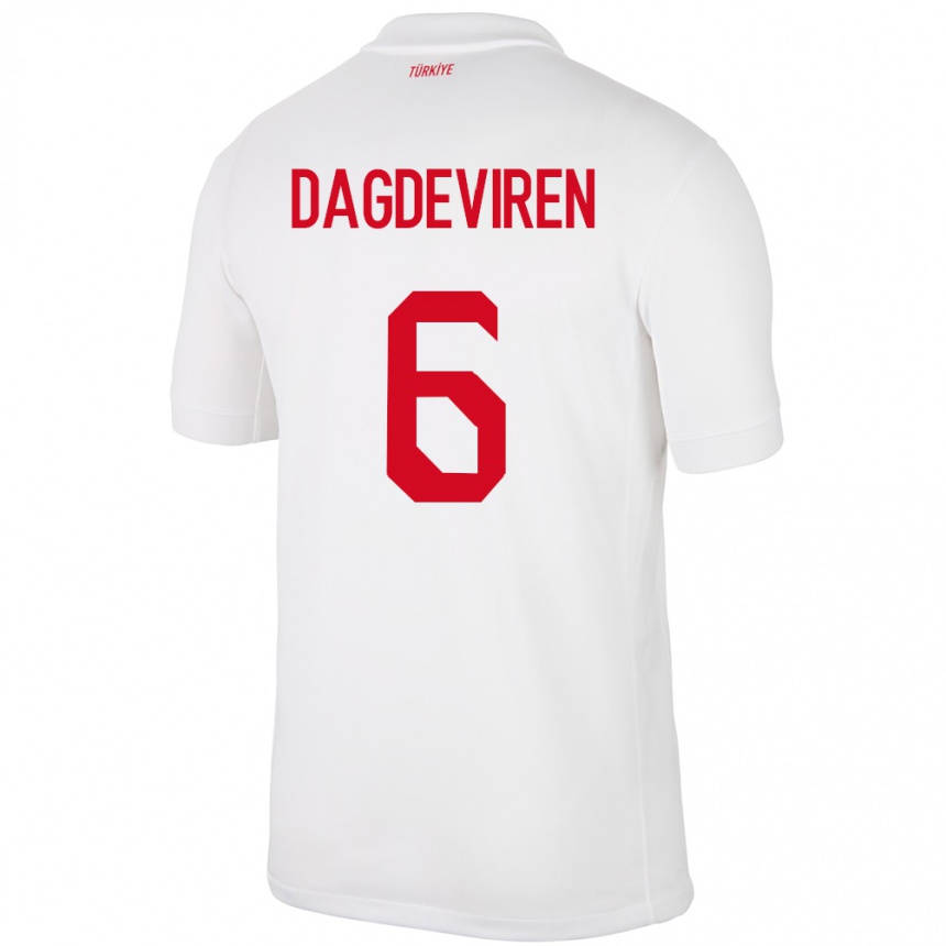 Kids Football Turkey Diren Dağdeviren #6 White Home Jersey 24-26 T-Shirt Uk