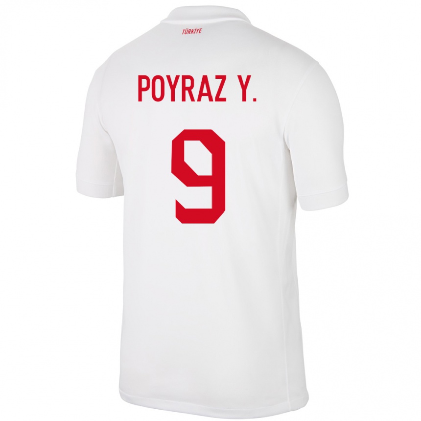 Kids Football Turkey Poyraz Yıldırım #9 White Home Jersey 24-26 T-Shirt Uk