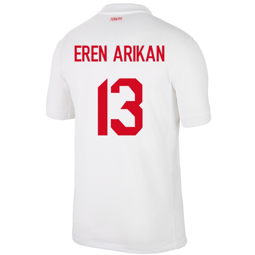 Kids Football Turkey Muhammed Eren Arıkan #13 White Home Jersey 24-26 T-Shirt Uk