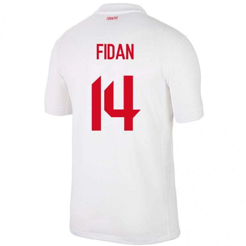 Kids Football Turkey Yiğit Fidan #14 White Home Jersey 24-26 T-Shirt Uk