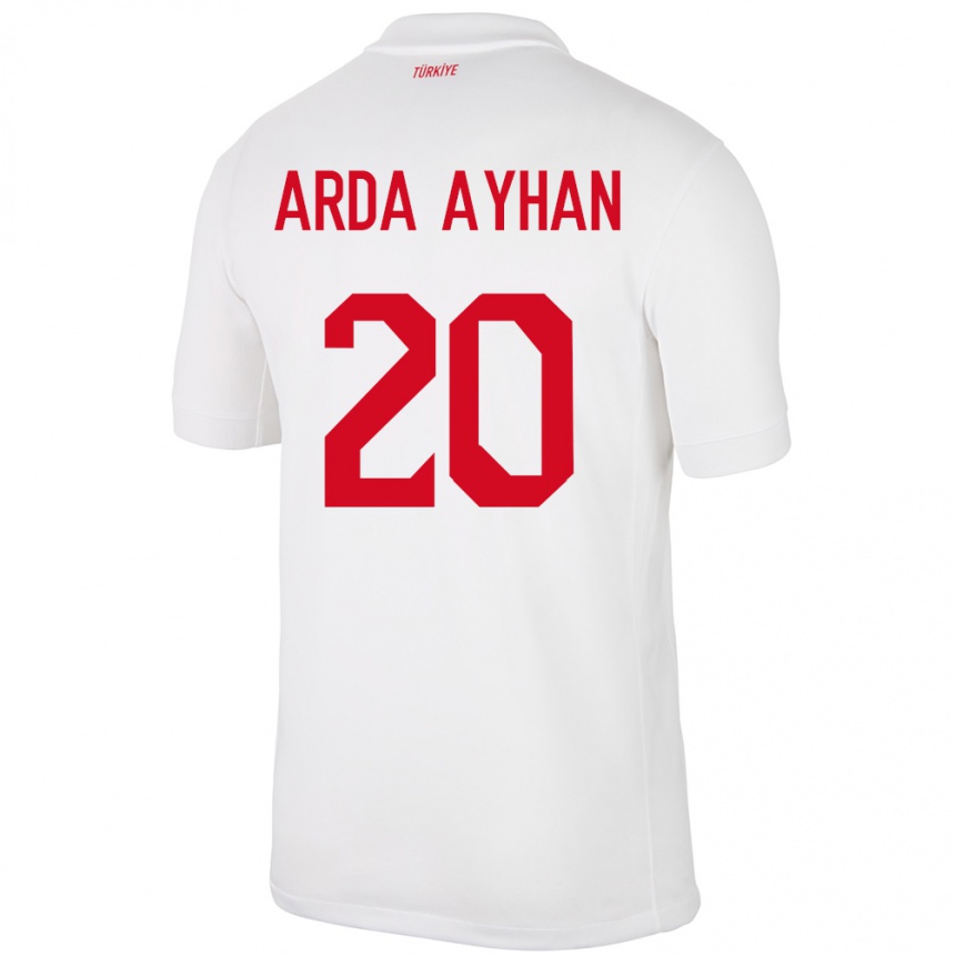 Kids Football Turkey Murat Arda Ayhan #20 White Home Jersey 24-26 T-Shirt Uk