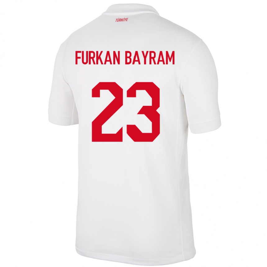 Kids Football Turkey Mert Furkan Bayram #23 White Home Jersey 24-26 T-Shirt Uk