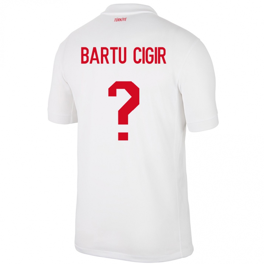 Kids Football Turkey Can Bartu Çığır #0 White Home Jersey 24-26 T-Shirt Uk