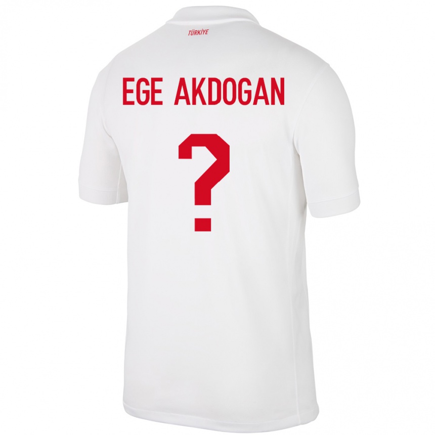 Kids Football Turkey Hasan Ege Akdoğan #0 White Home Jersey 24-26 T-Shirt Uk