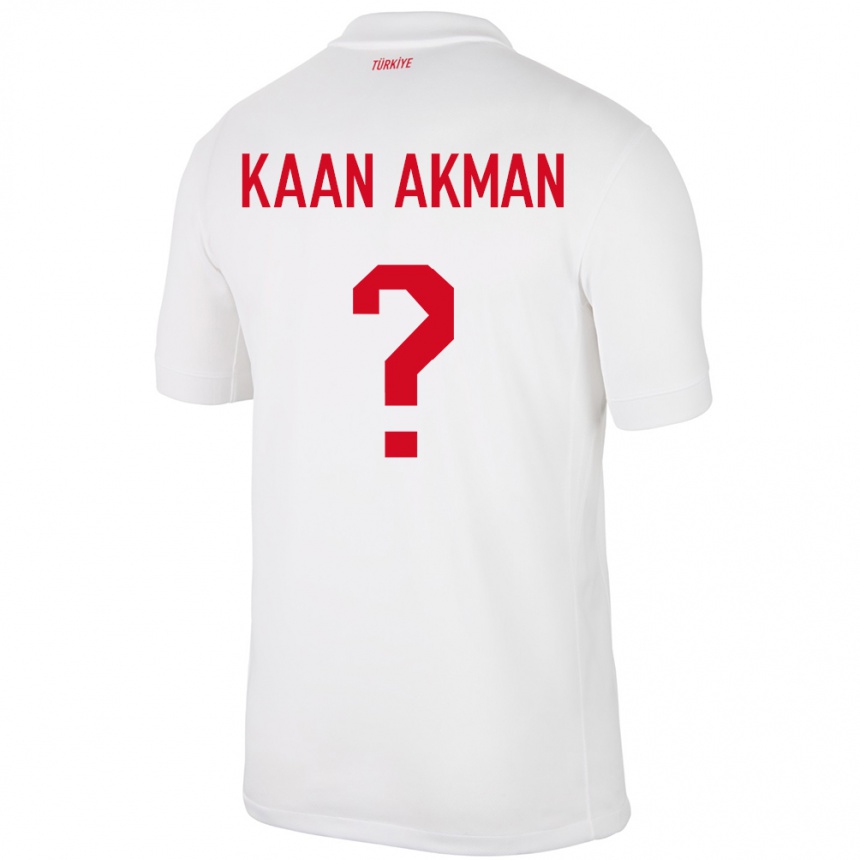 Kids Football Turkey Ege Kaan Akman #0 White Home Jersey 24-26 T-Shirt Uk