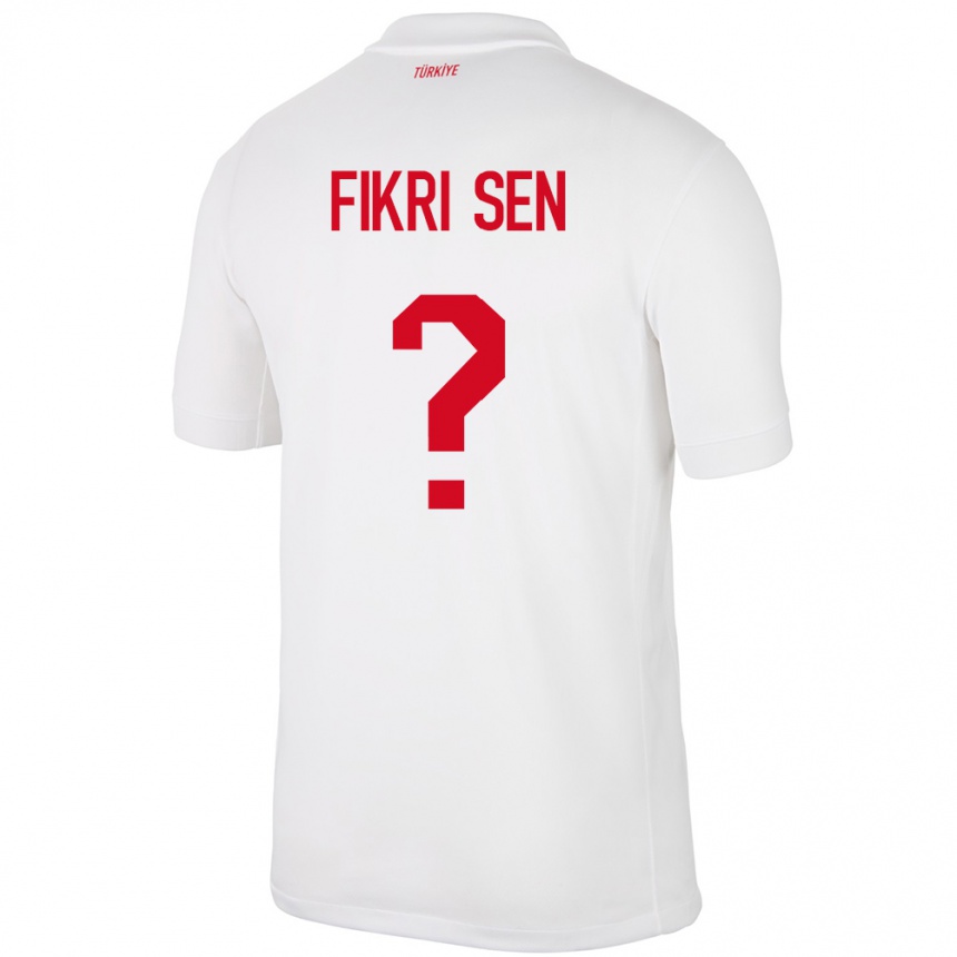 Kids Football Turkey Yağız Fikri Şen #0 White Home Jersey 24-26 T-Shirt Uk