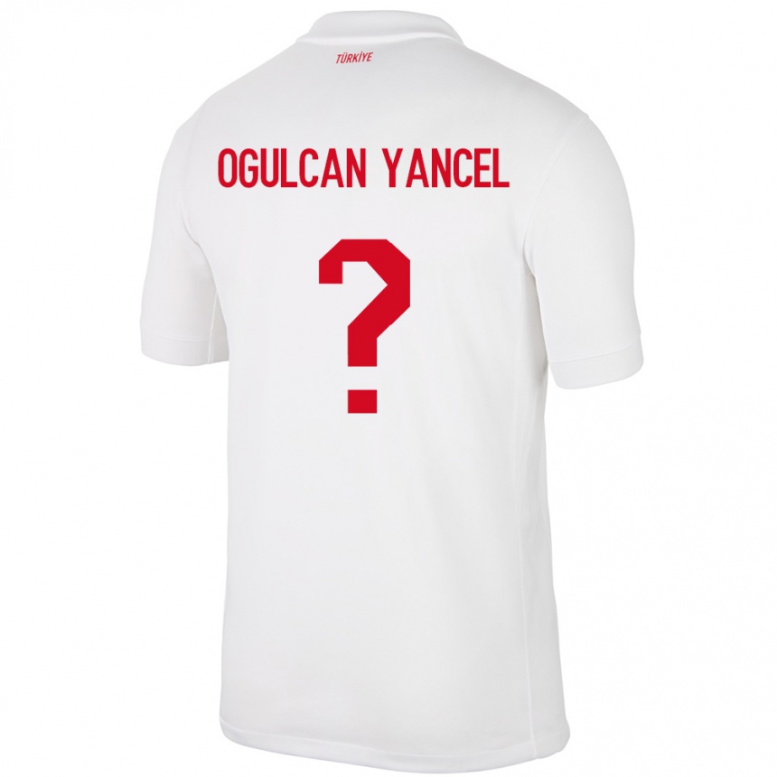 Kids Football Turkey Necati Oğulcan Yançel #0 White Home Jersey 24-26 T-Shirt Uk