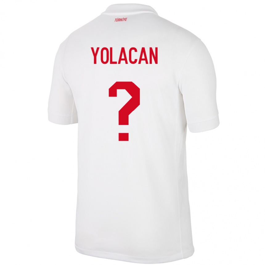 Kids Football Turkey Baran Yolaçan #0 White Home Jersey 24-26 T-Shirt Uk